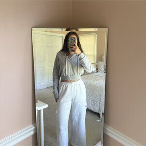 Forever 21 Cropped Gray Hoodie Small